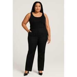 MM Lafleur Wms Sz 16 Black Powerstretch The Foster Pants Straight-Leg Workwear